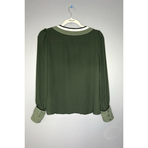 Express Chiffon Blouse Womens S Button Cuff Flowy Gorgeous Office Staple Career - Picture 2 of 10